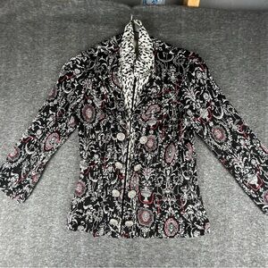 Alberto Makali Women Crinkle Floral Zipped Jacket Size S
